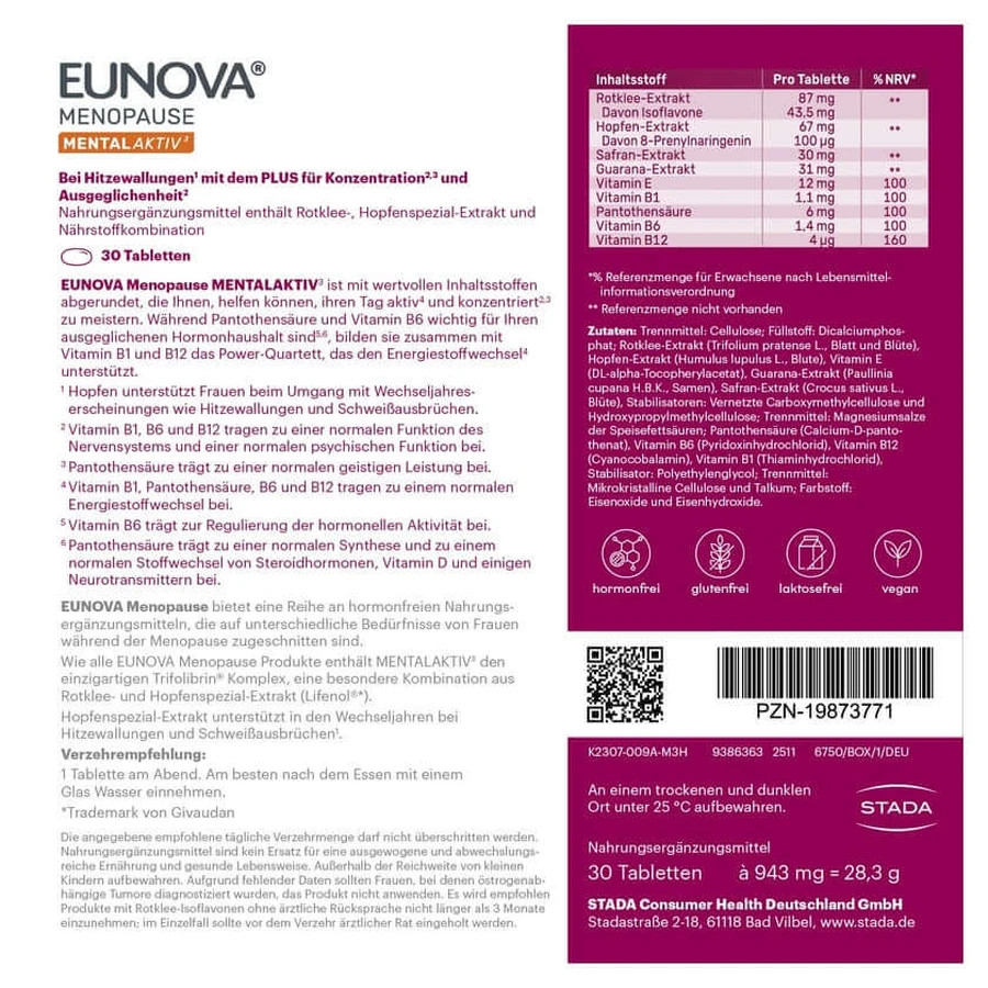 EUNOVA MENOPAUSE MENTAL ACTIVE 30 pcs.