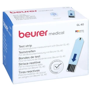 Tiras reactivas de glucosa en sangre GL40 de Beurer 50 unidades.