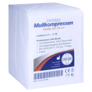 Gauze compresses 10x10 cm non-sterile 8-fold 100 pcs.