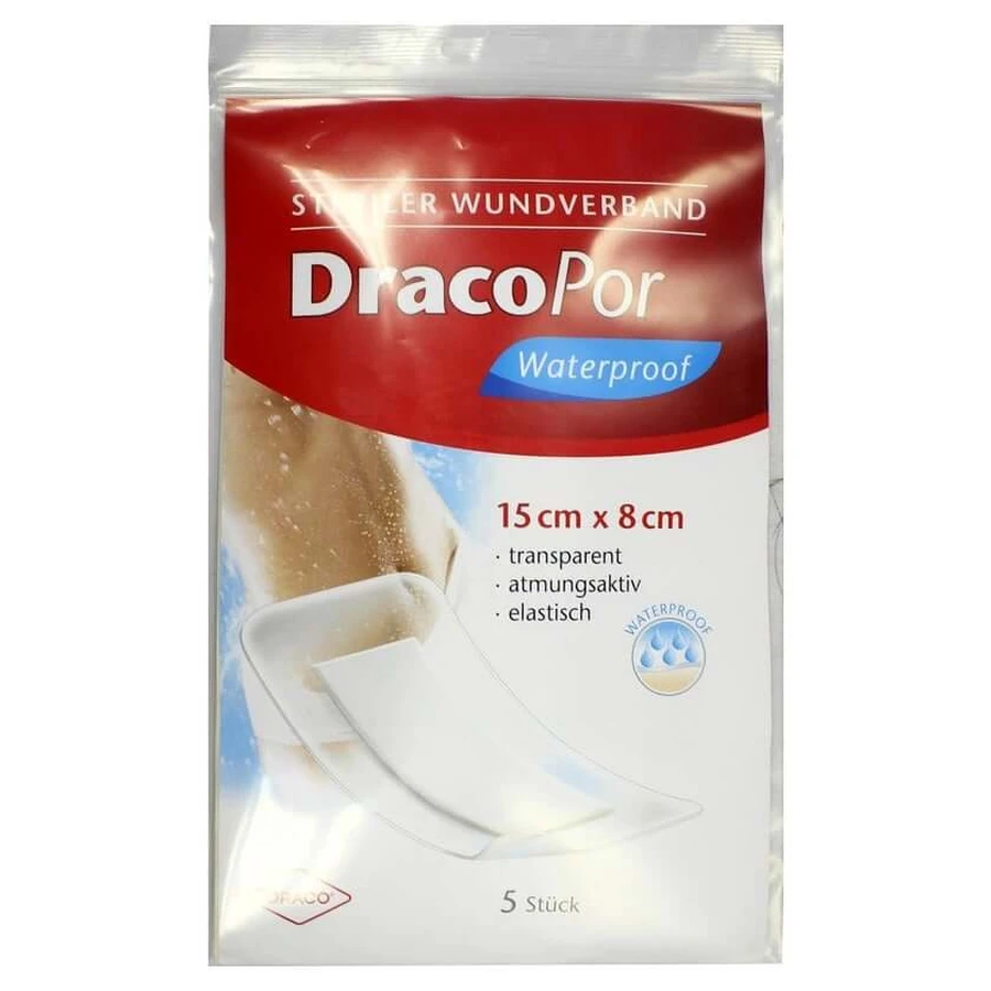Dracopor Wodoodporny opatrunek na rany 8x15 cm 5 szt.: ceny i cechy
