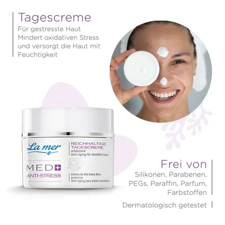 La mer MED+ ANTI-STRESS Reichhaltige Tagescreme ohne Parfum 50 ml