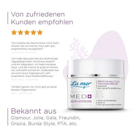 La mer MED+ ANTI-STRESS Reichhaltige Tagescreme ohne Parfum 50 ml