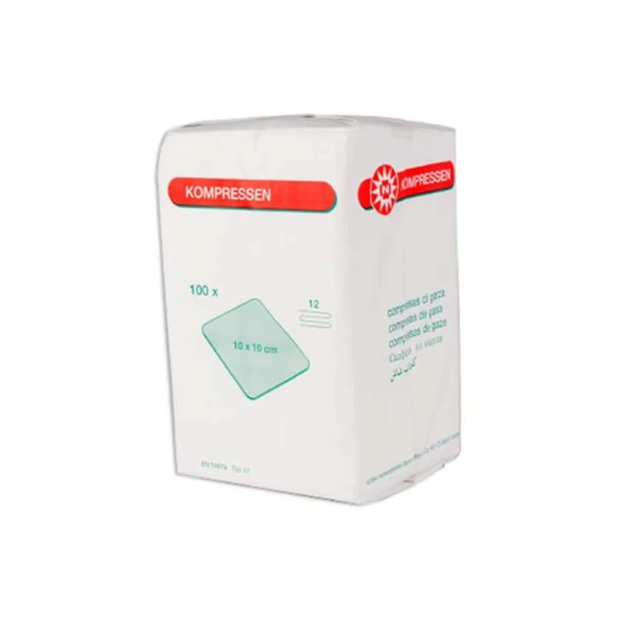 Noba gauze compresses, 12-fold, 10 x 10 cm, 100 pcs 100 pcs
