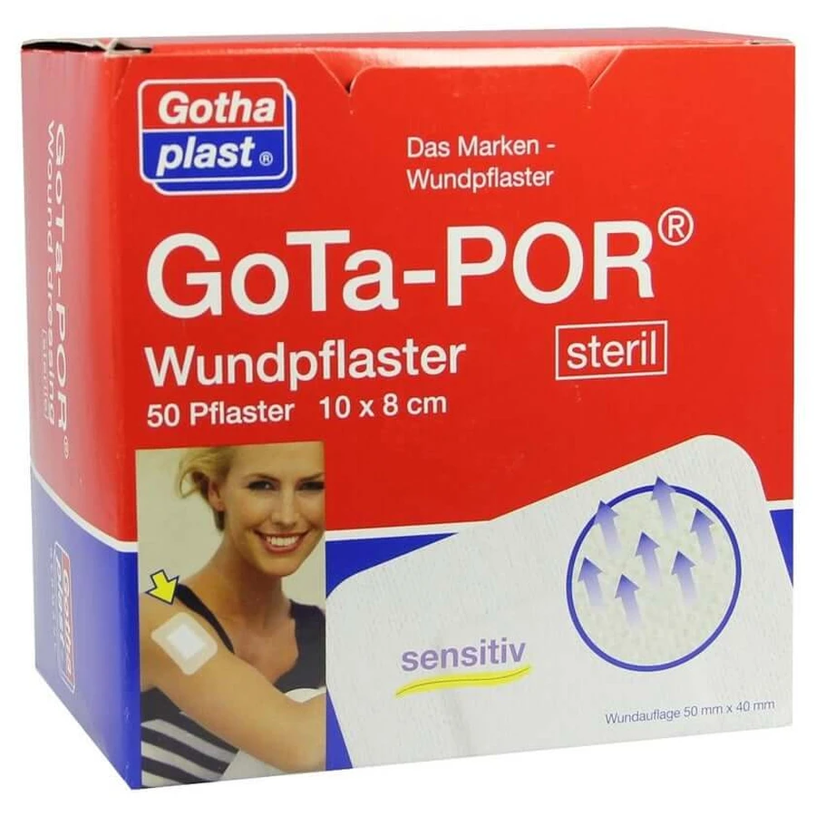 Gota-por Wound Plaster Sterile 80x100 mm 50 pcs.