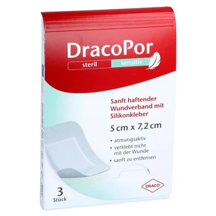Dracopor Sensitive 5x7,2 cm steriel w.Sili 3 st.