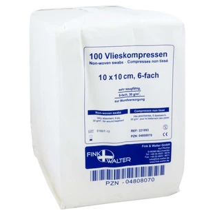 Vlieskompressen niet-steriel 10x10 cm 6-voudig 100 st.