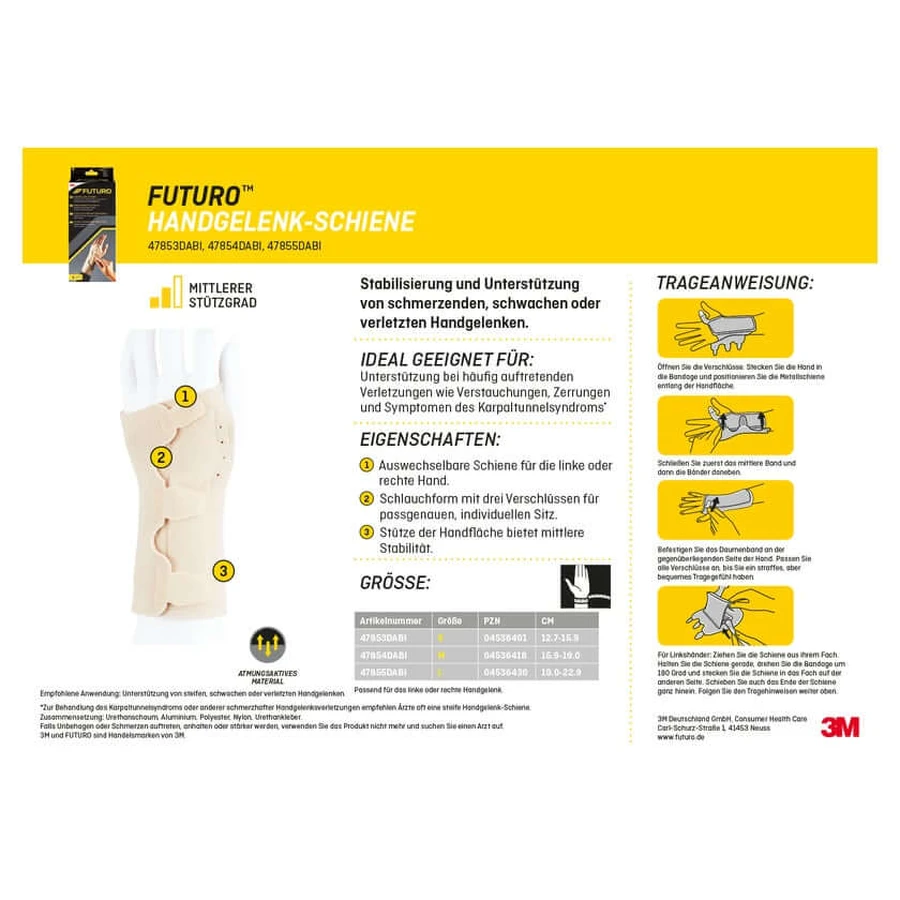 FUTURO wrist splint, size S 1 pc