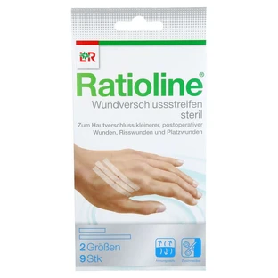Ratioline benzi de închidere a rănilor sterile 2 dimensiuni 9 buc