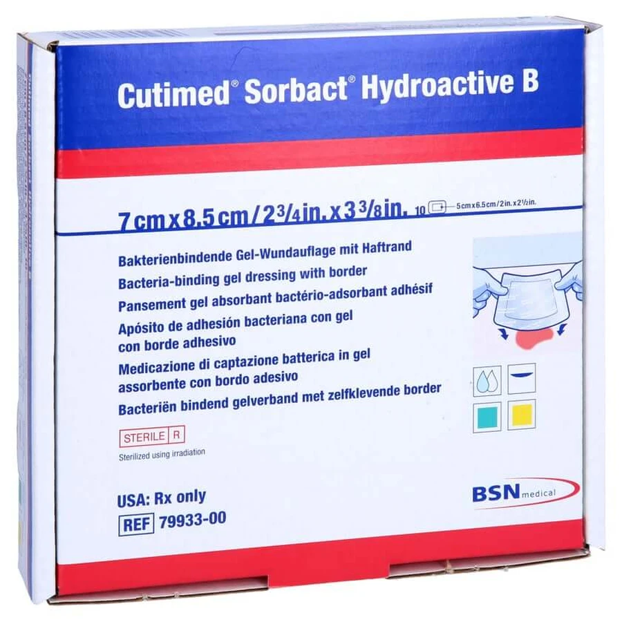 Cutimed Sorbact Hydroactive B Gel-V.7x8, 10 st.