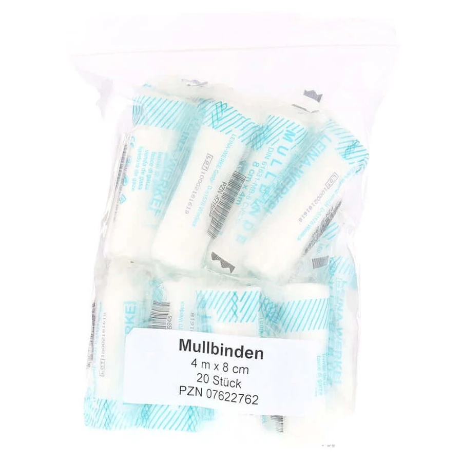 Gaasverbanden 8 cmx4 m 20 stuks