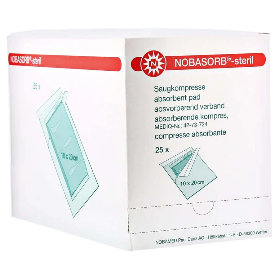 Noba Nobasorb-steril absorbent pads, 10 x 20 cm 25 pcs.