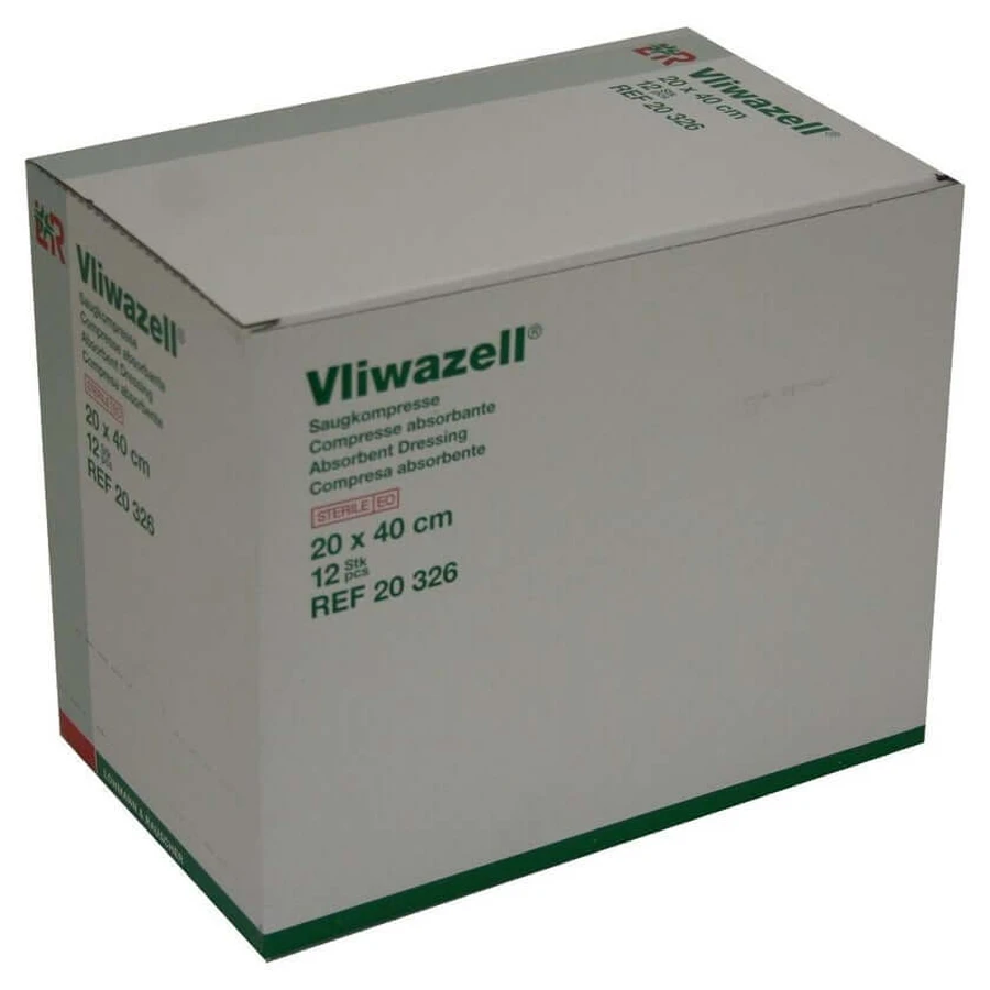 Vliwazell almohadillas absorbentes estériles 20x40 cm 12 uds.