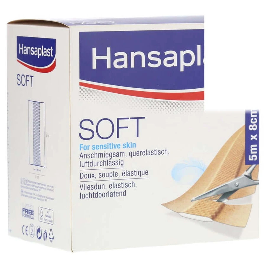 Hansaplast Zacht gips 8 cmx5 m rol 1 st