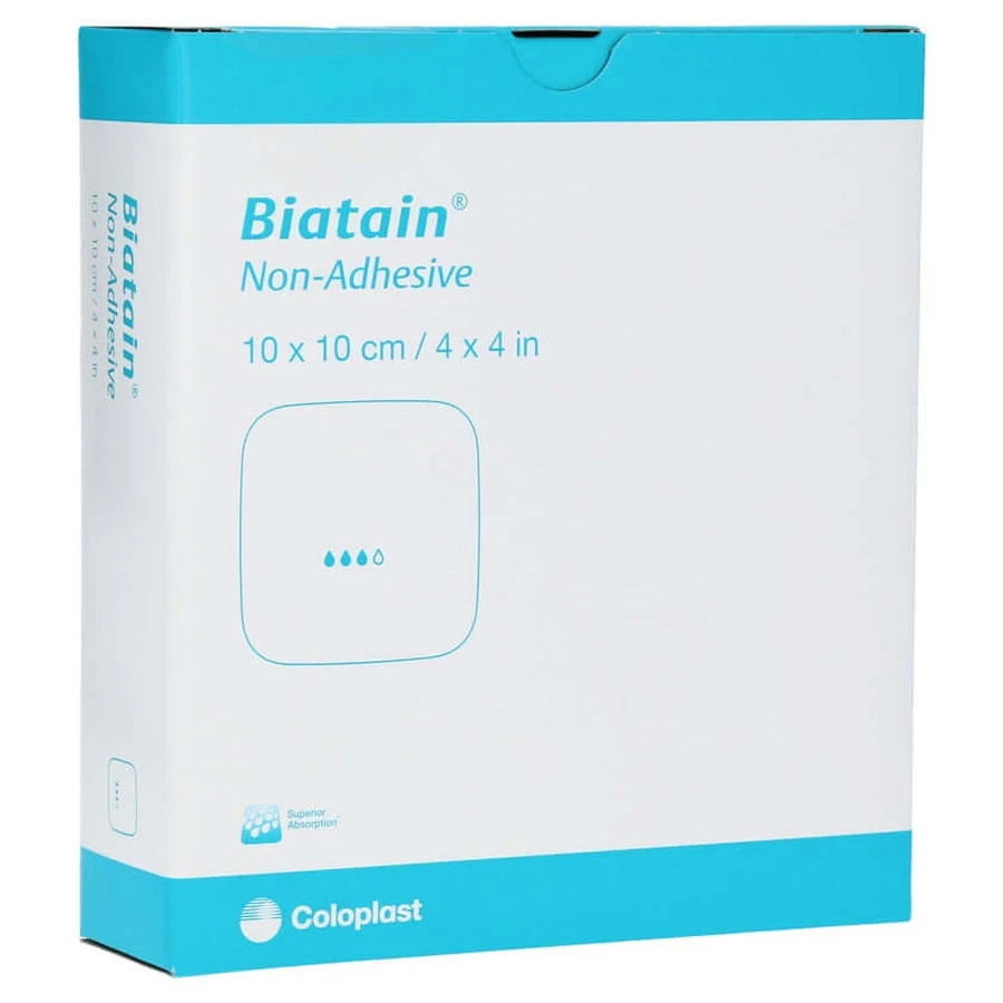 Biatain schuimverband 10x10 cm niet zelfklevend 10 st.