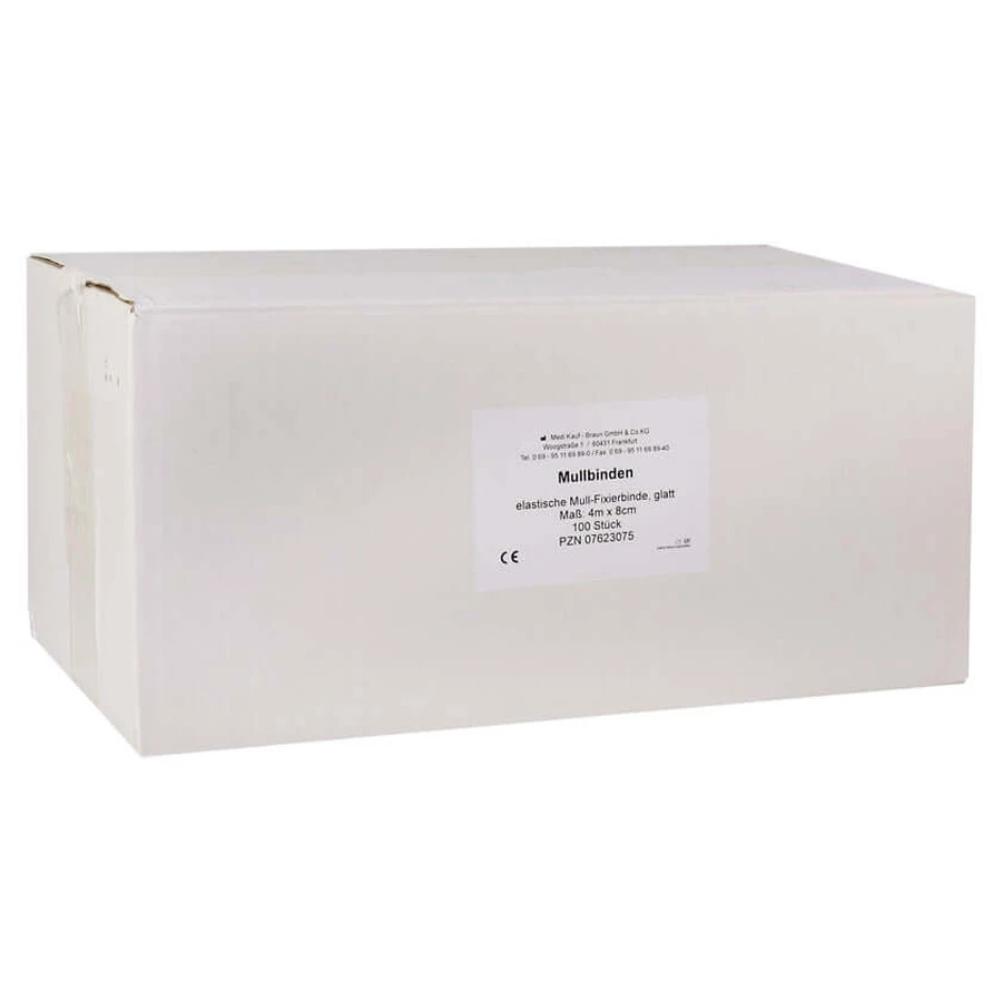 Gaasverband 8 cmx4 m elastisch naakt 100 st.