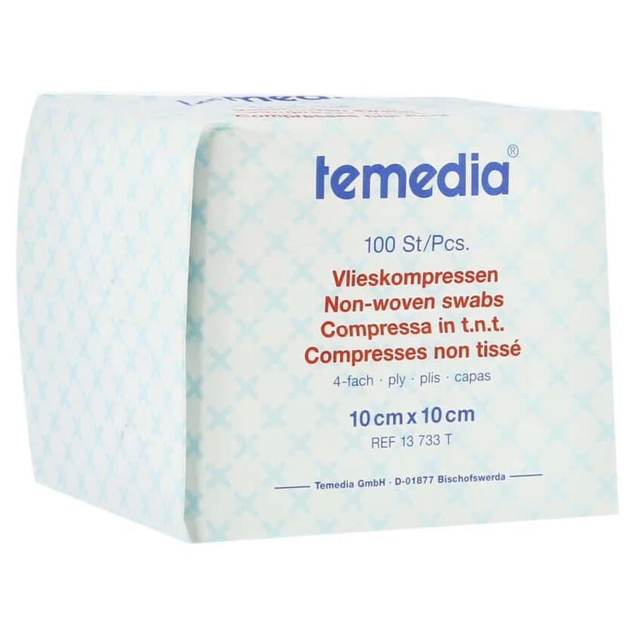 Compresses non tissées non stériles 10x10 cm 4 plis 100 pcs.