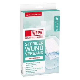 WEPA Wondverband waterproof 15 x 8 cm steriel 5 st.