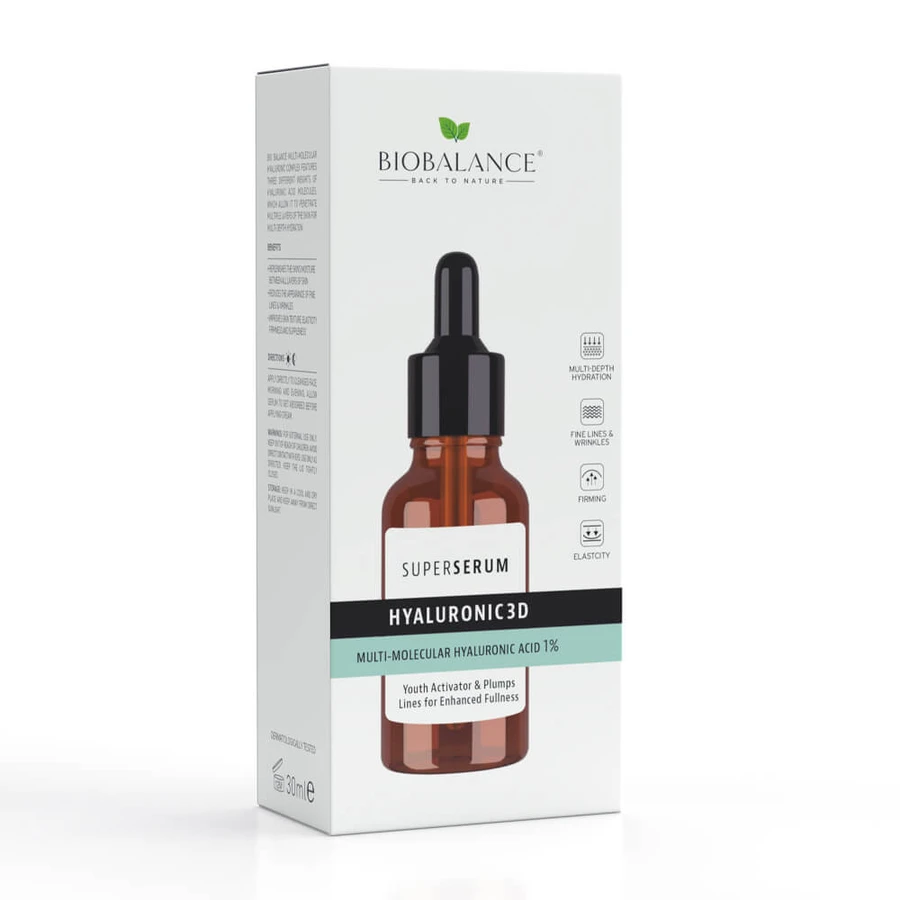Super Sérum Acide Hyaluronique Multi-Moléculaire 1% x 30ml, Bio Balance