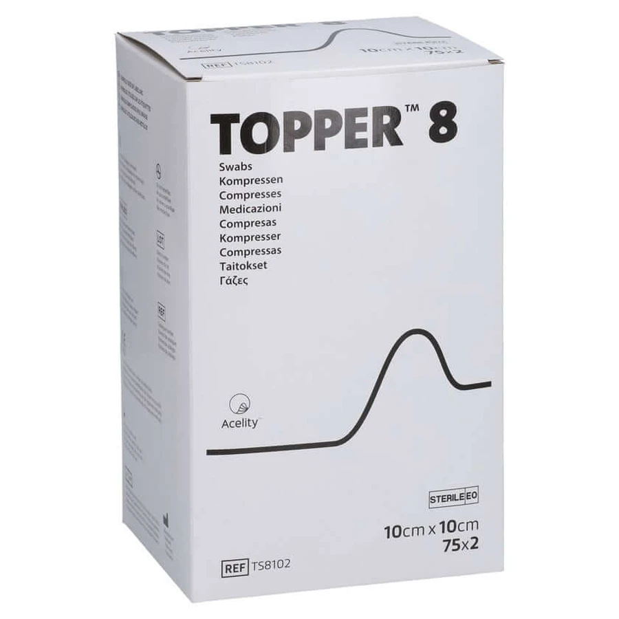 Topper 8 Compr.10x10 cm sterile 75X2 pcs.