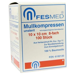 Gauze compresses ES 10x10 cm non-sterile 8fac 100 pcs.