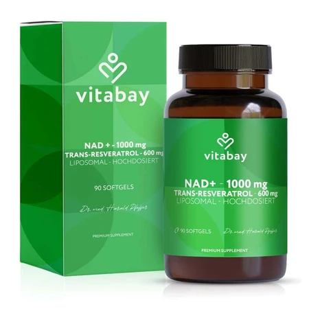 Vitabay NAD+ 1000 mg Trans-Resveratrol 600 mg liposomal - high dosage 90 pcs.