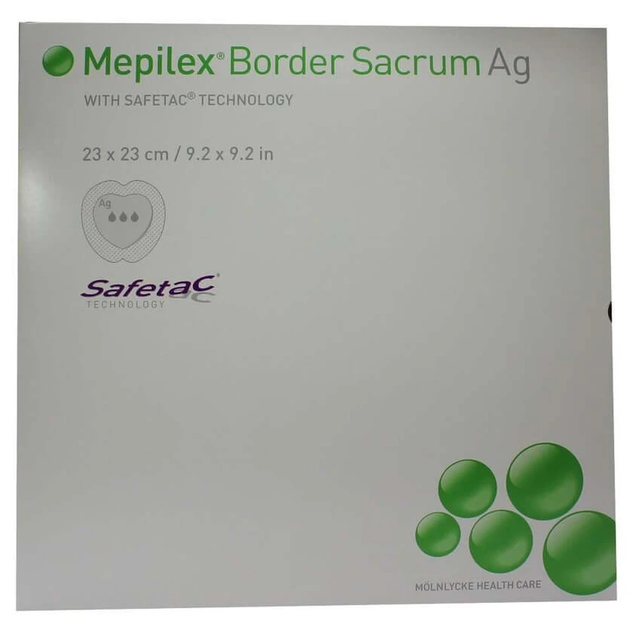 Mepilex Border Sacrum Ag foam dressing.23x2 5 pcs
