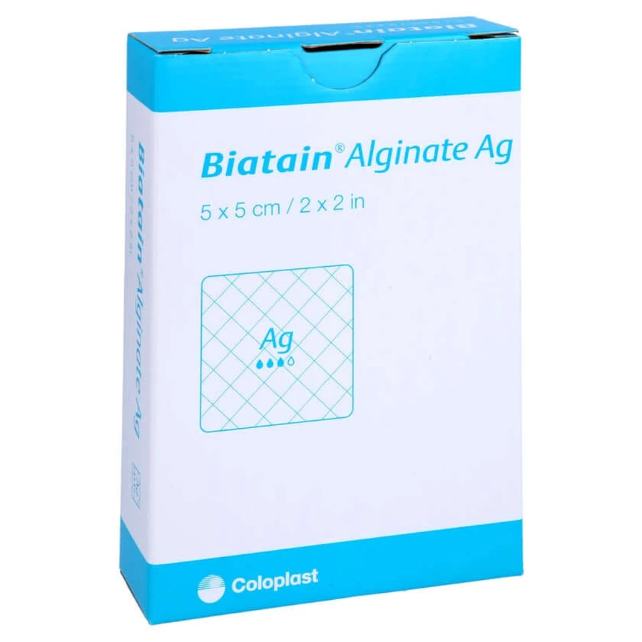 Biatain Alginate Ag Compresses 5x5 cm mi 10 pcs