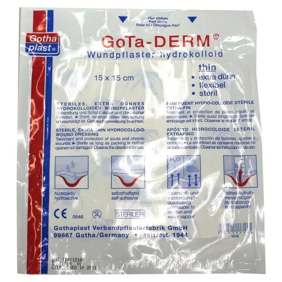 Gota-derm thin hydrocoll.wound care sterile 1 pc