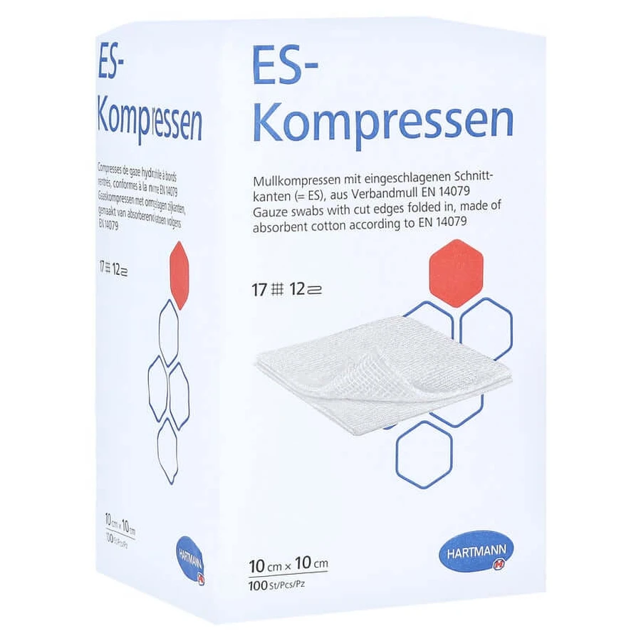Es-compressen niet-steriel 10x10 cm 12-voudig 100 st.
