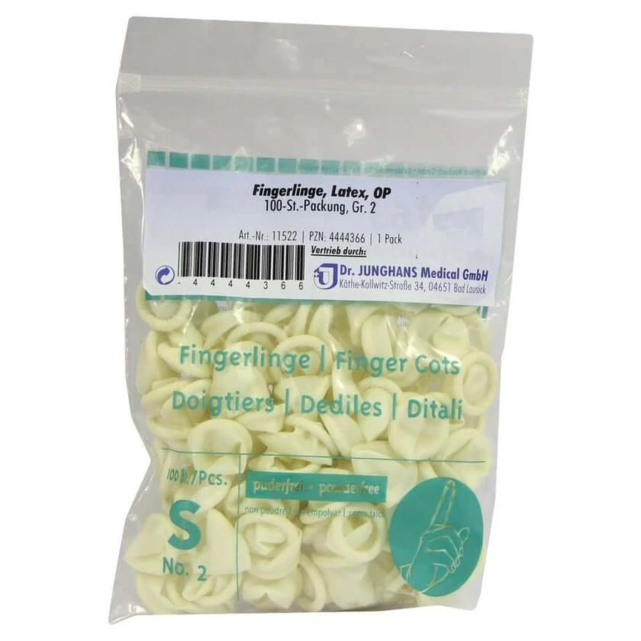 Finger cot OP latex size 2 rolled 100 pcs
