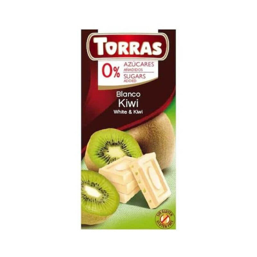 Acquista Cioccolato bianco con kiwi senza zucchero e glutine 75g TORRAS Cioccolato bianco con kiwi senza zucchero e glutine 75g TORRAS