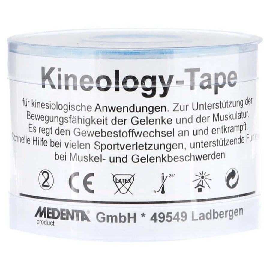Kineology Tape 5 cmx5 m blauw 1 st