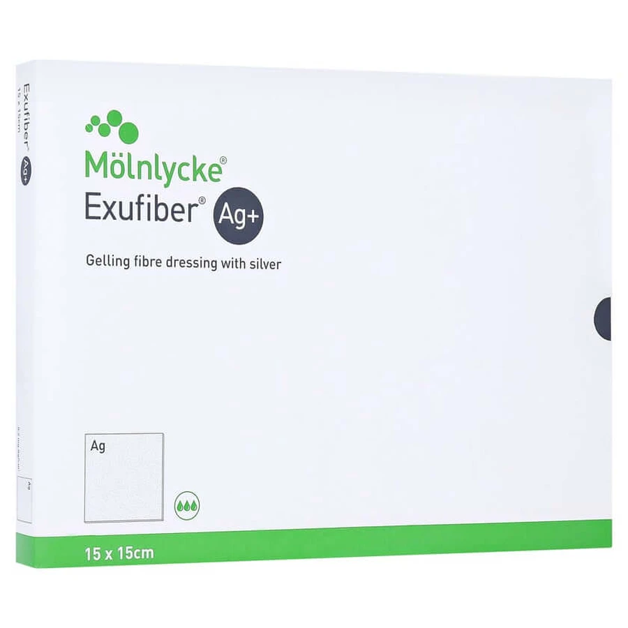 Exufiber Ag+ 15x15 cm gel-image fiber composite 10 pcs.