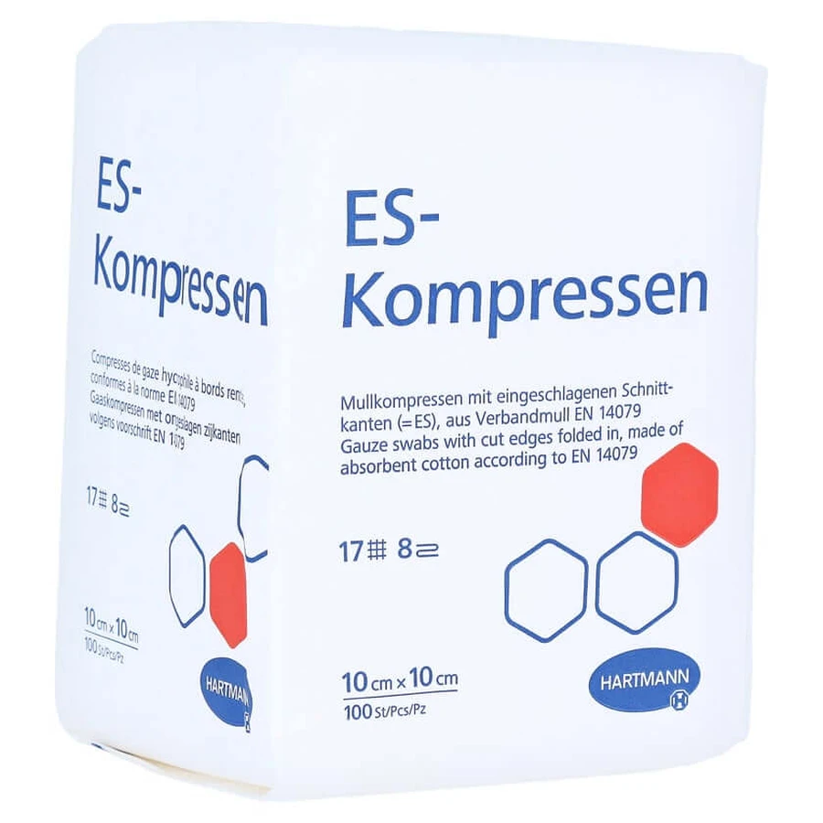 Es-compressen niet-steriel 10x10 cm 8-voudig 100 st.
