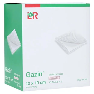 Gazin gaaskompressen 10x10 cm steriel 8 vouwen 25X2 st.