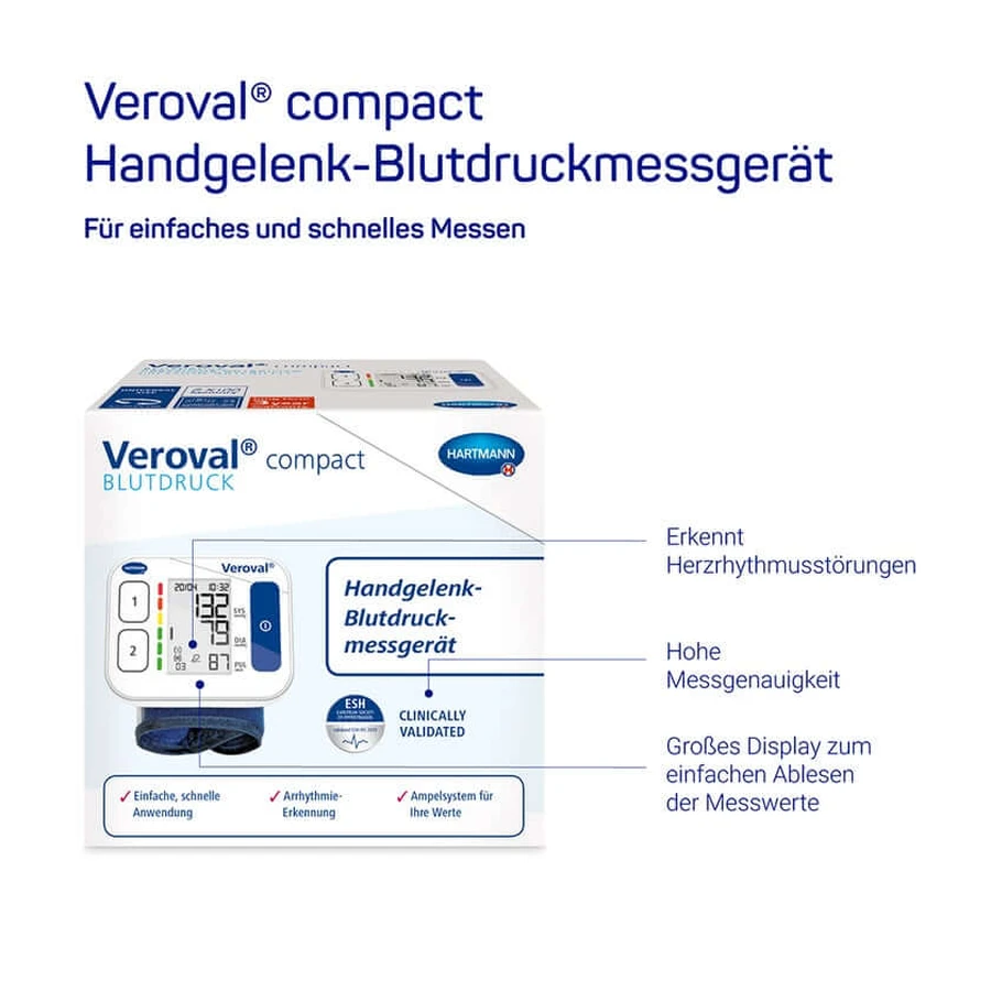 Veroval Compact Wrist Blood Pressure Monitor 1 pc