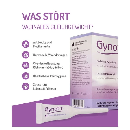 Gynofit gel vaginal à l'acide lactique 12X5 ml