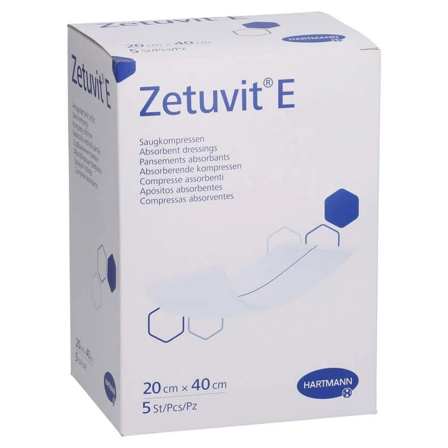 Zetuvit E absorbent pads sterile 20x40 cm 5 pcs.