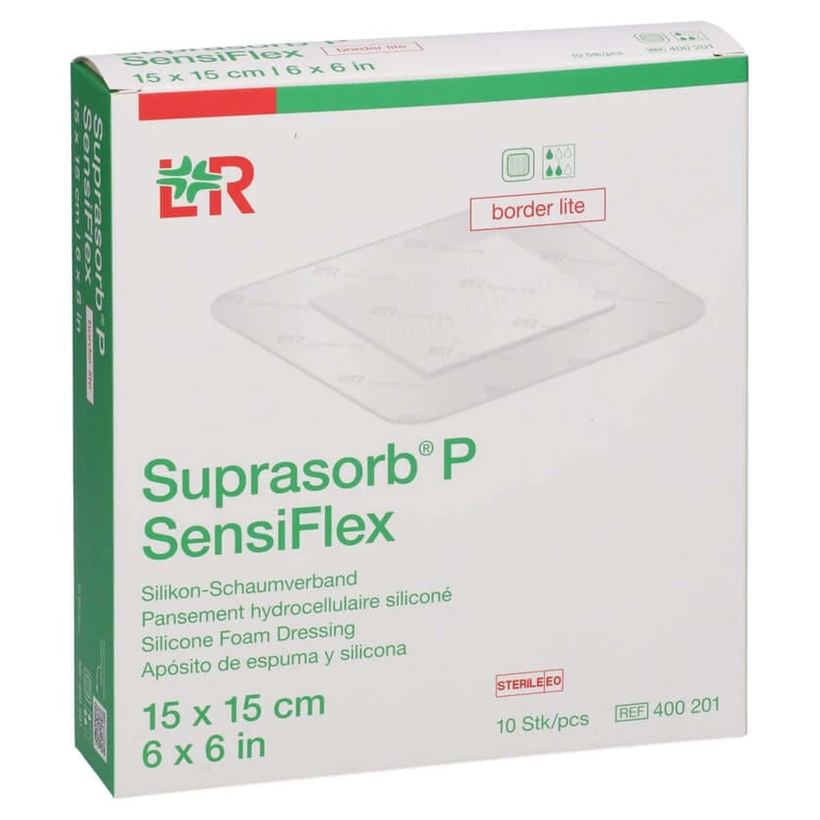 Suprasorb P Sensiflex Border Lite 15x15cm 10 pcs.