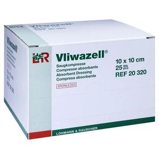 Vliwazell absorberend kompres 10 x 10 cm steriel 25 st.
