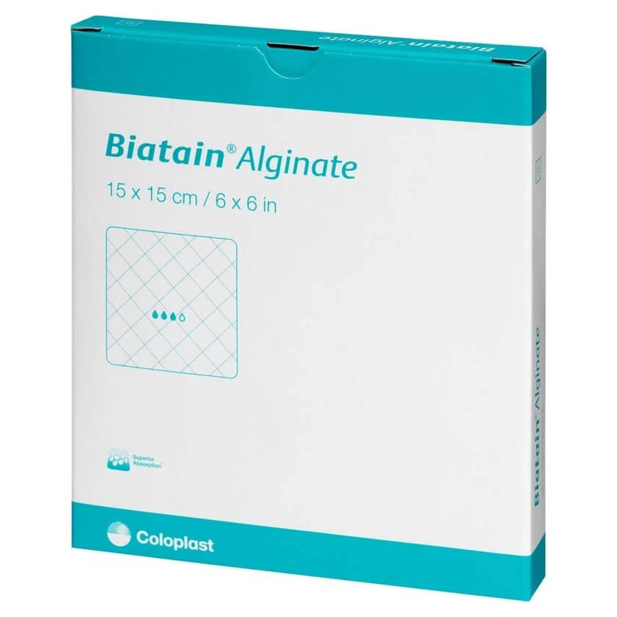 Biatain Alginaatkompressen 15x15 cm 10 stuks.