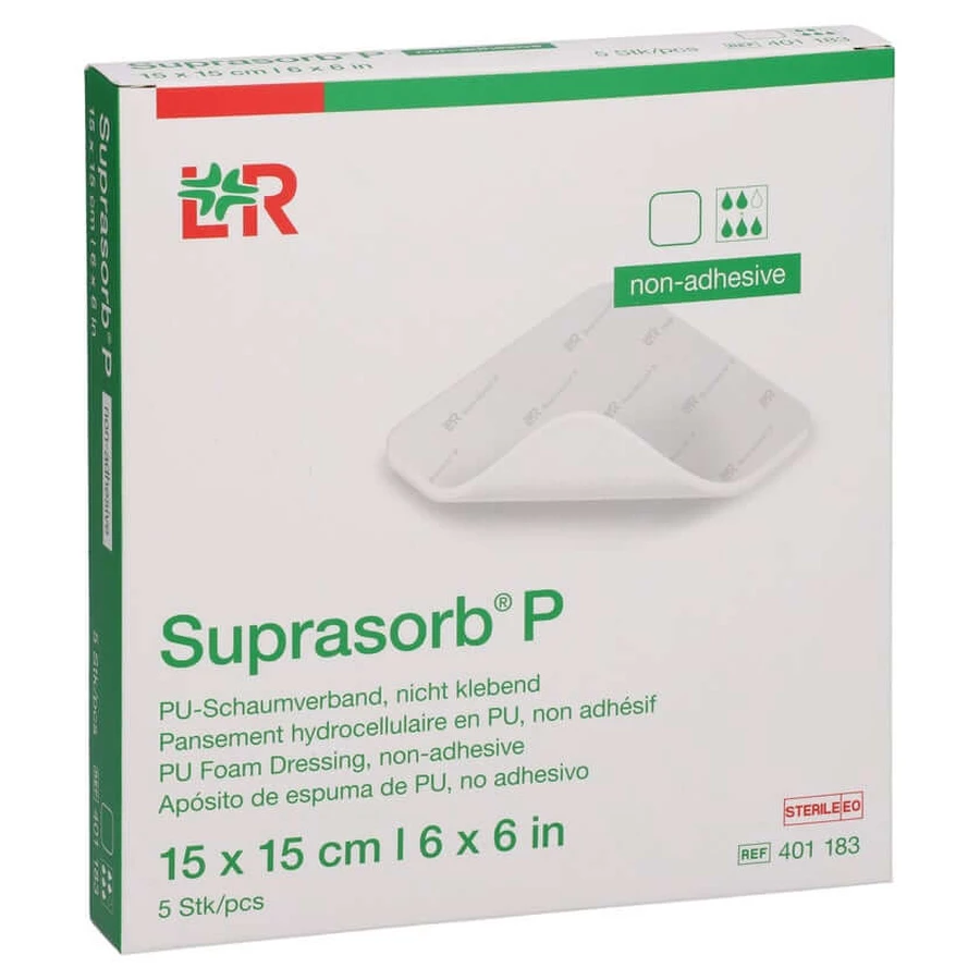 Suprasorb P Pu-schaumv.nichtklebend 15x15 Cm 5 St