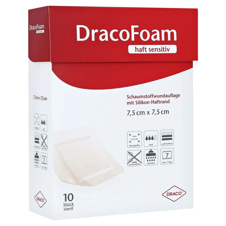 Dracofoam Adhesive Sensitive Foam Wound 7, 10 pcs.