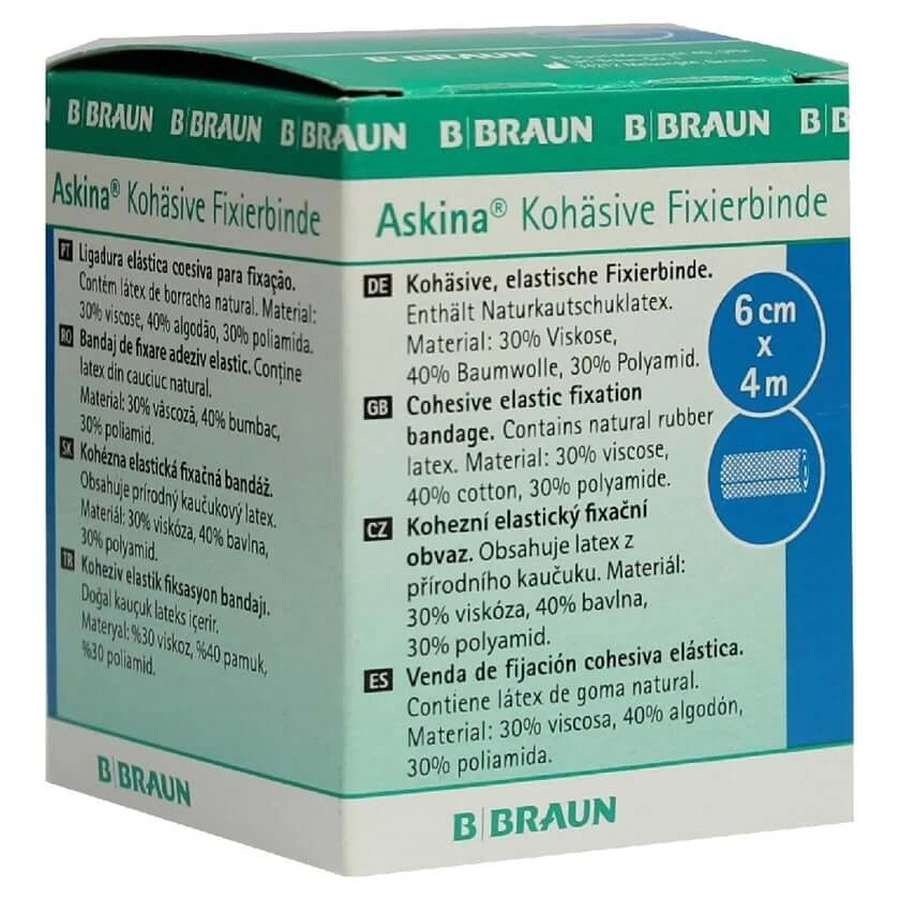 Askina Fixation Bandage Cohesive 6 cmx4 m 1 pc
