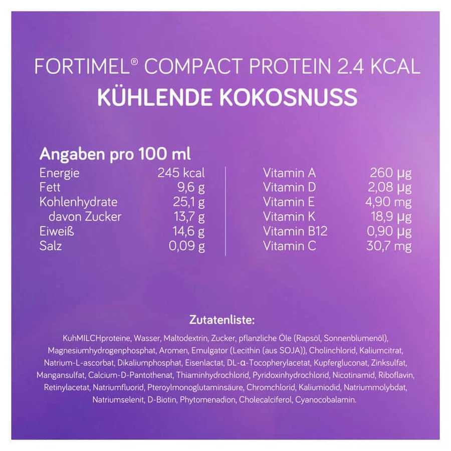 Fortimel Compact Eiwit 2,4 Kcal Cool.coconut 4X125 ml
