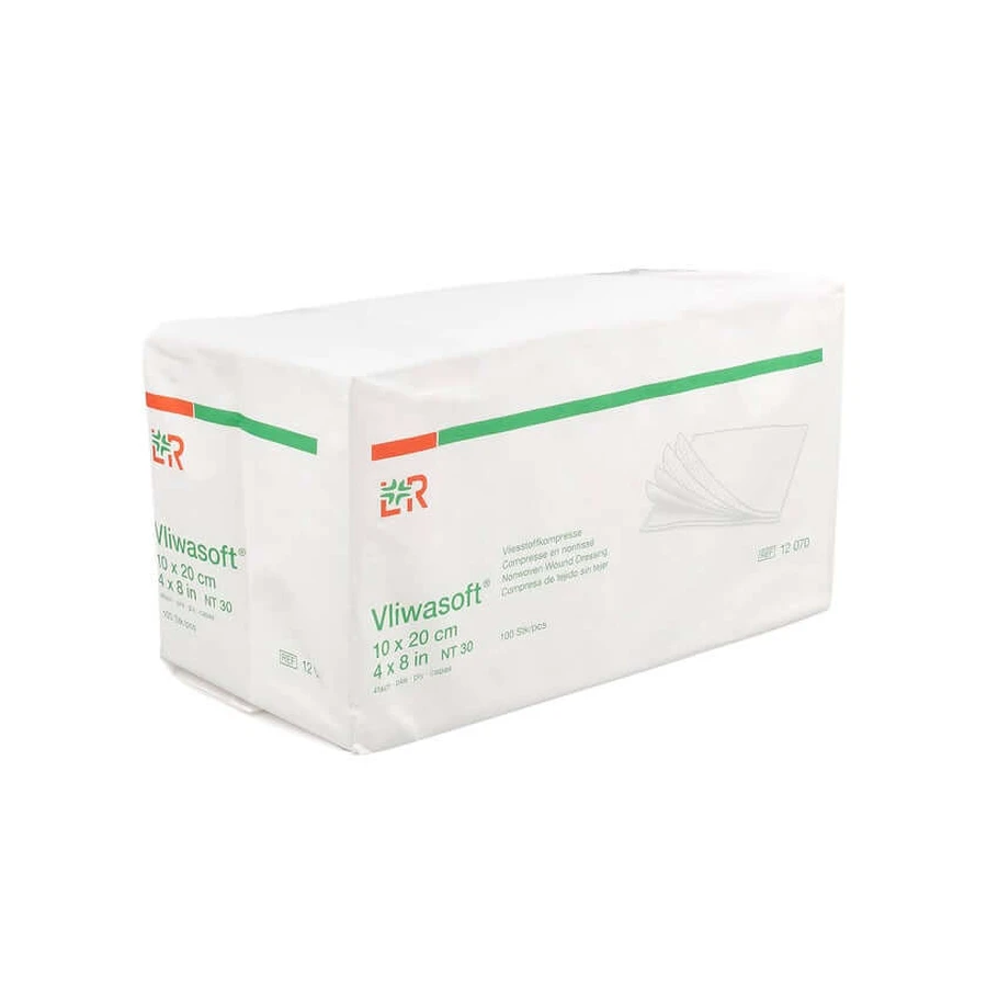 Compresses non tissées Vliwasoft non stériles 10x20 Cm 4l. 100 pcs
