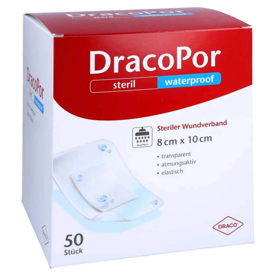 Dracopor Waterproof Wound Dressing 8x10 cm 50 pcs.
