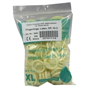 Vingerbedjes latex OP maat 5 100 stuks