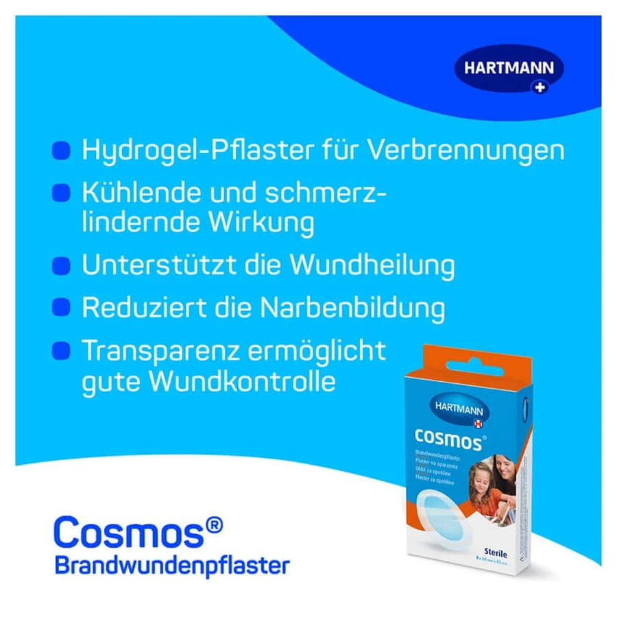 Cosmos plasturi pentru arsuri 8 buc