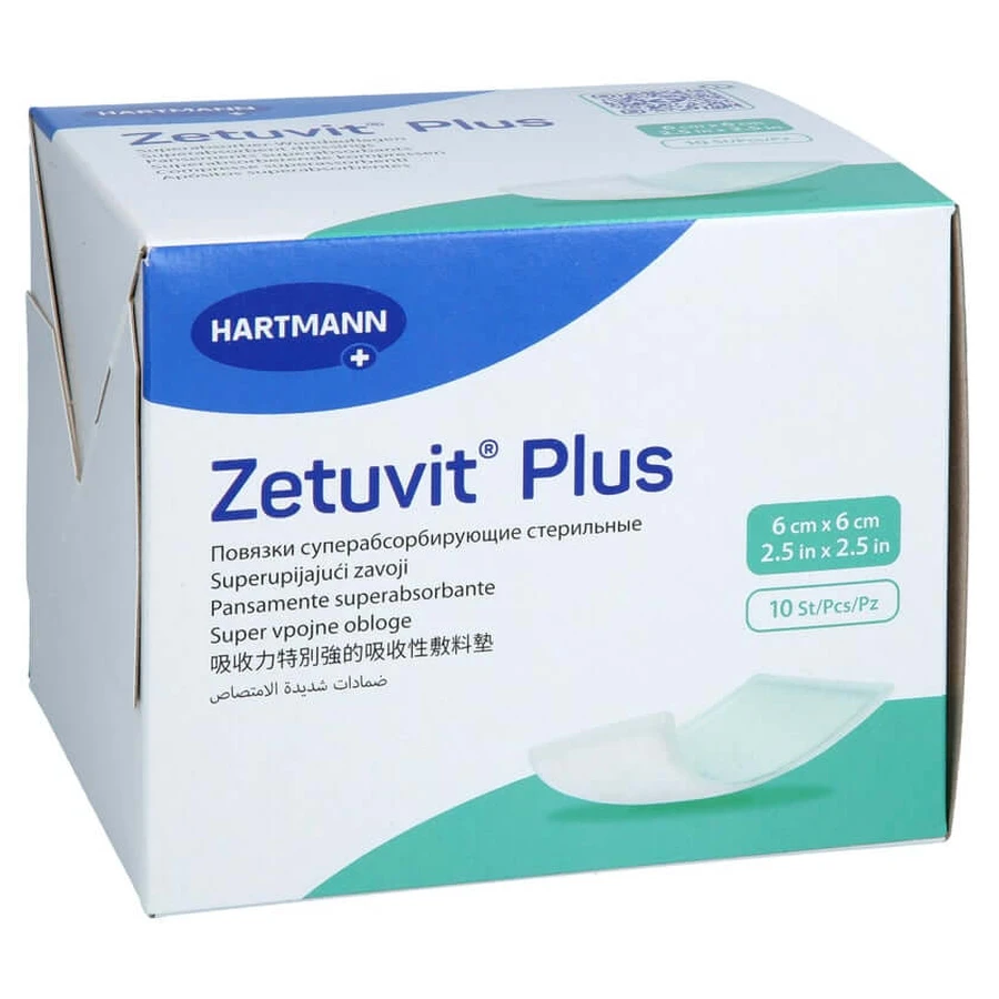 Zetuvit Plus extra strong absorbent compress sterile 6x6 cm 10 pcs.